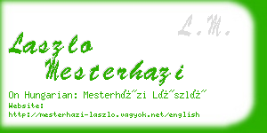 laszlo mesterhazi business card